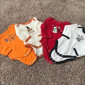 '**sold**My First' Holiday Long Sleeve Onesies 4pk